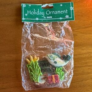 GANZ Fish and Treasure Holiday Ornament - Green and Brown
